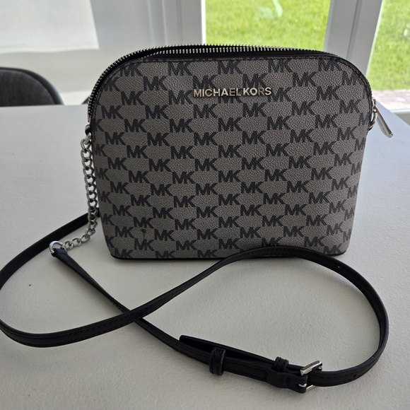 Michael Kors Handbags - Michael Kors Gray Black Crossbody Bag with MK Monogram